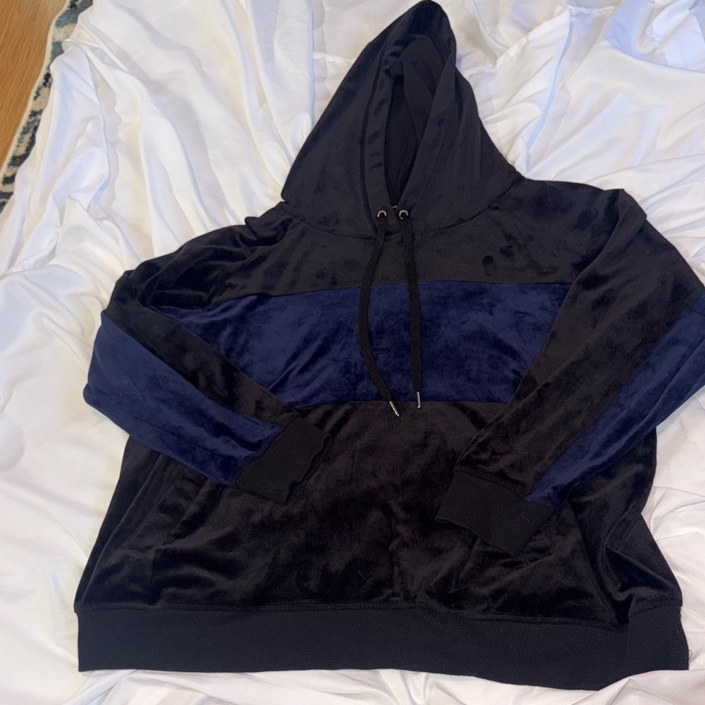 Champion Black Hooded Pullover with White Script Logo